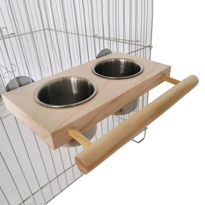 Bird Feeding Cups for Cage Hanging Parrot Feeder Food Water Bowl with Perch for Cockatiels Conures Easy to Install Dropshipping