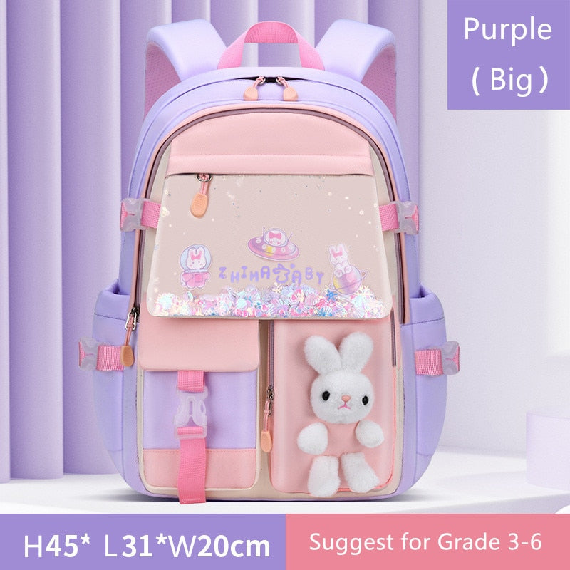 Fengdong small girls primary school bag cute backpacks for children satchel kawaii book bag kids school backpack wholesale bags