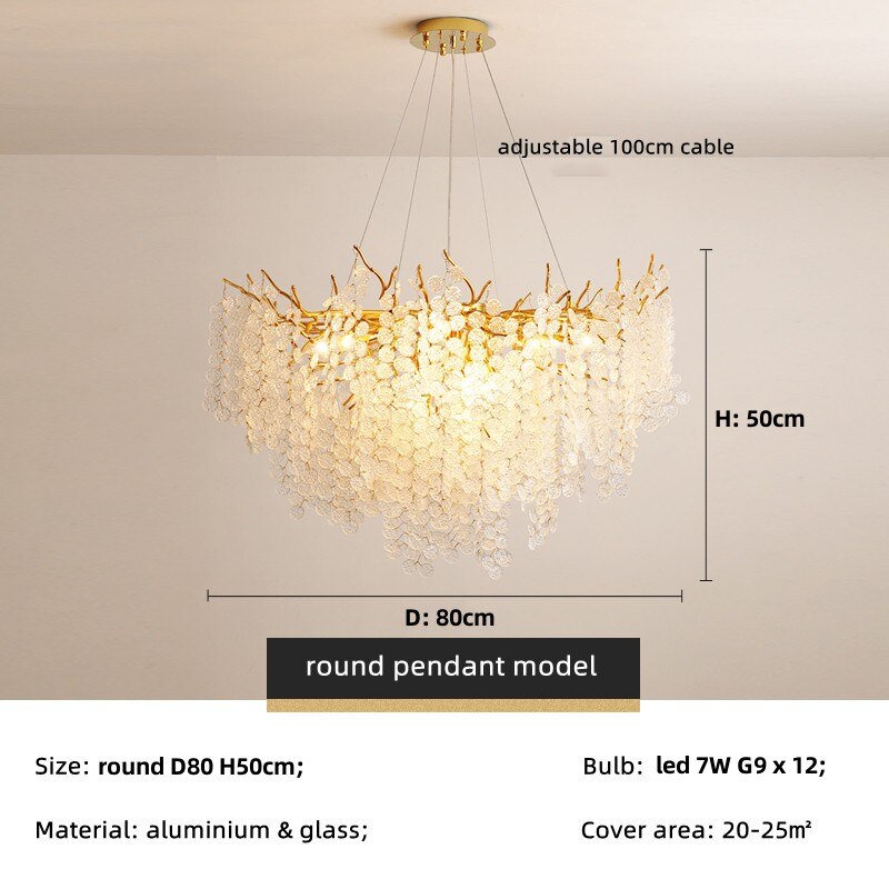 Nordic Foyer E14 Led Ceiling Chandelier Tree Branch Glass Chandelier Lighting Living Room Lustre Led Lamp Indoor Deco Lighting