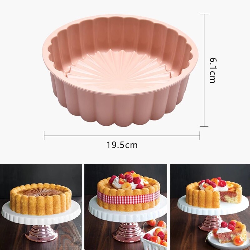 Sunflower Shape Silicone Cake Mold Simple Cake Baking Mould Toast Bread Pastry Mousse Bakeware Household Kitchen Accessory Tray