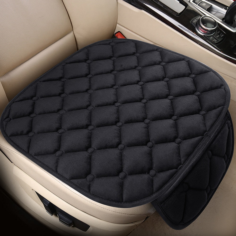 Car Seat Cover Front Rear Flocking Cloth Cushion Non Slip Winter Auto Protector Mat Pad Keep Warm Universal For Truck Suv