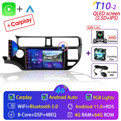 Android 11 2 Din for KIA RIO 2011-2015 Car Radio Multimedia Video Player GPS Navigation MP5 DVD Speakers Stereo Audio Carplay 9"