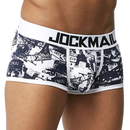 JOCKMAIL Sexy Men&#39;s Cotton Panties Boxer Male Underwear Solid Men&#39;s Shorts Breathable Underwear Striped Boxer shorts  men boxer