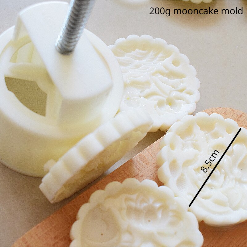 Mid-autumn Moon Cake Press Mold, Hand-pressed Cookie Dessert DIY with Stamp Flower,DIY Hand Press Cookie Cutter Mooncake Maker