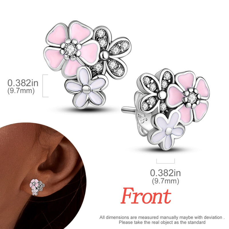 Disney Mickey Mouse Earring 925 Silver Heart Earring Pumpkin Coach Stud Earrings Silver Women Star Butterfly Earrings Jewelry