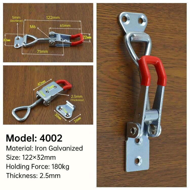 New Hasp Adjustable Cabinet Boxes Lever Handle Lock Hasp Toggle Catch Toggle Clamp For Sliding Door Furniture Hardw