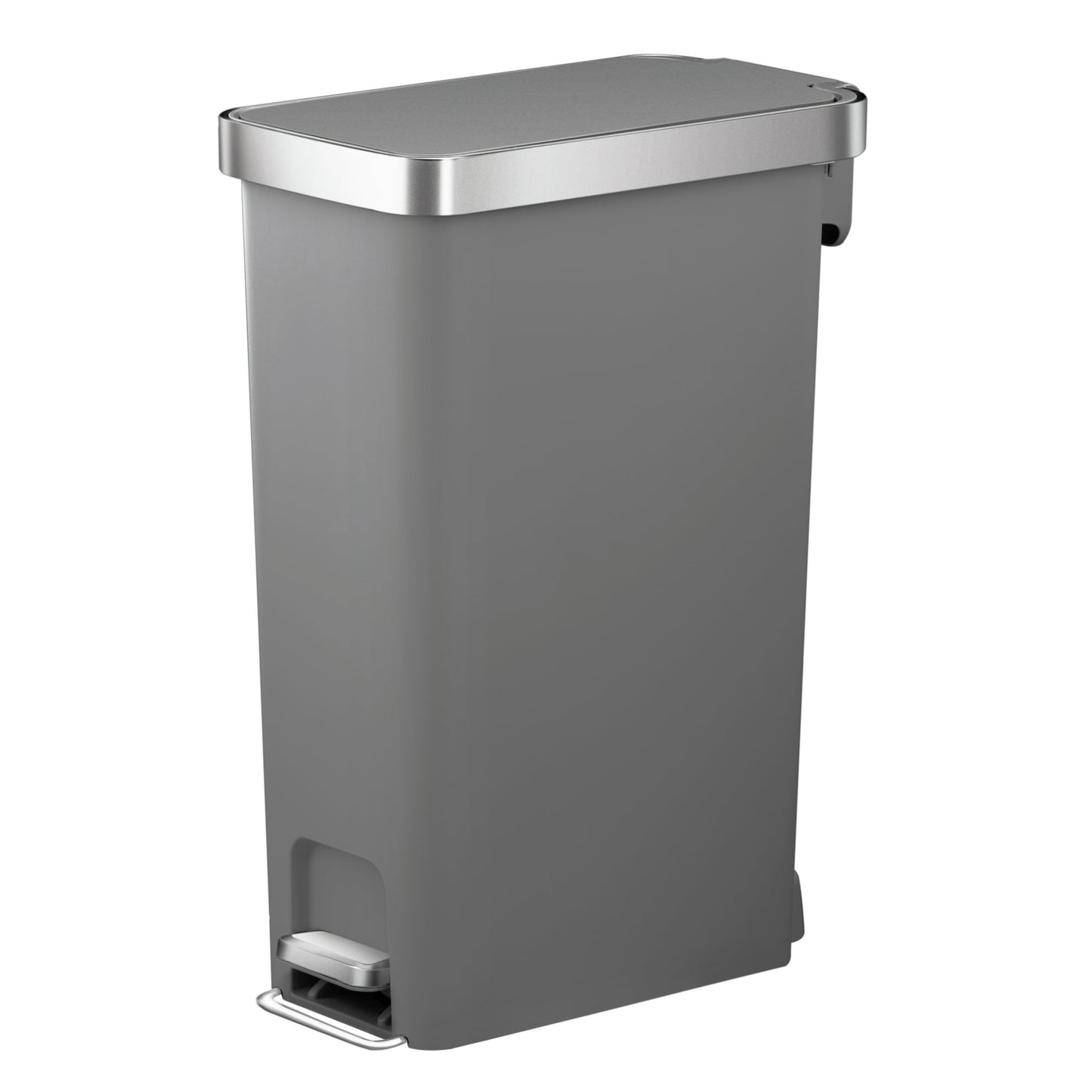 10.5-gal Plastic Slim Kitchen Step Trash Can, Black Trash Can Kitchen