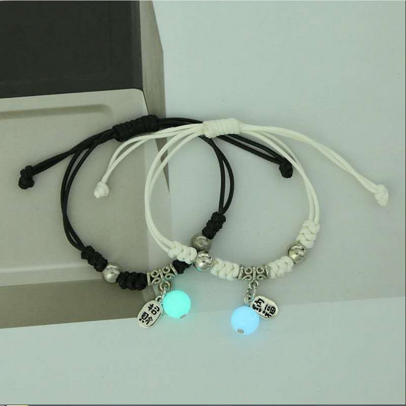 2023 Luminous Cat Star Moon Bracelet Couple Charm Handmade Adjustable Rope Matching Friend Bracelet Infinite Love Jewelry Gifts