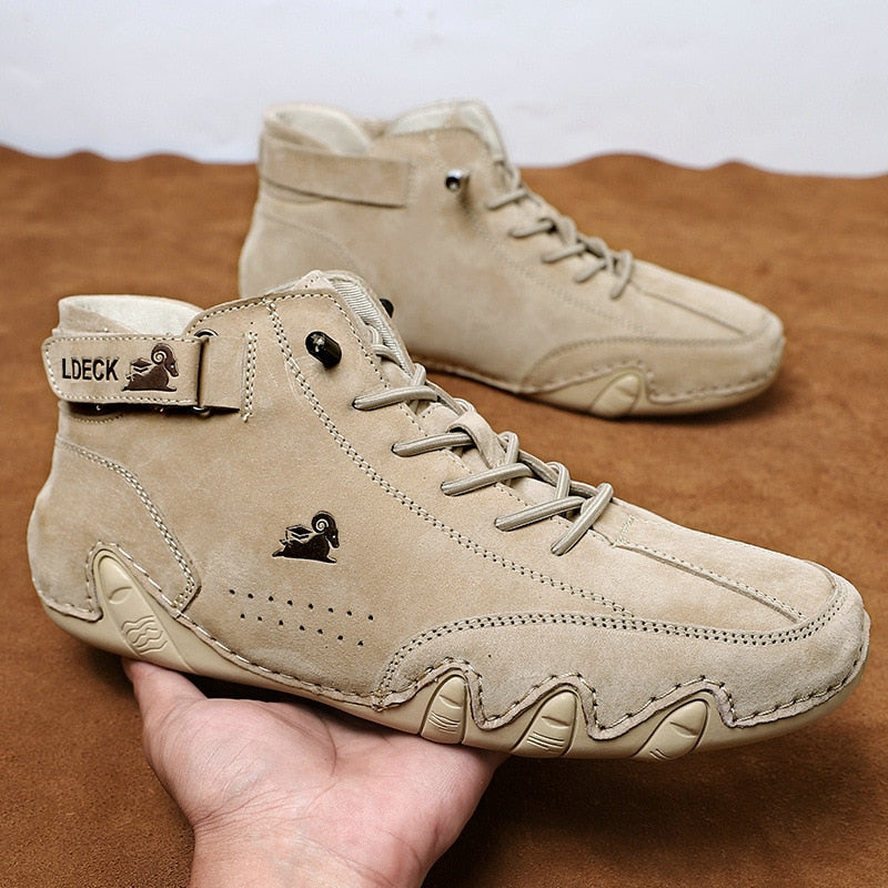 Leather Winter Boots for Men 2022 New In High Top Sneakers Luxury Aliexpress Shoes Man Footwear Casual Fur Plush Ankle Boots