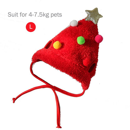 Funny Dog Christmas Hat Pets Santa Bibs New Year Party Cosplay Costume Puppy Cap Cute Cats Bandana Clothes Accessories Gift