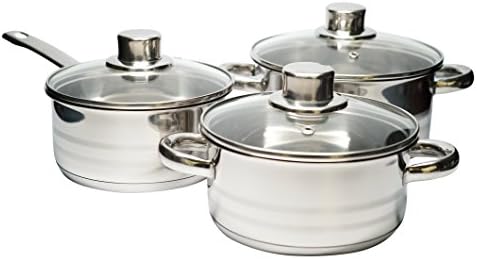 Skyline Stainless Steel Kitchen Induction Cookware Pots and Pans Set with Air Ventilated Lids, 10-Piece