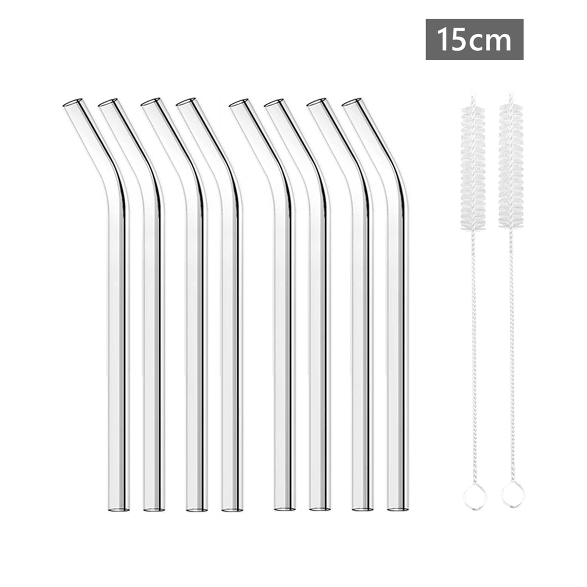 4/8pcs Reusable Glass Straws Eco-friendly Drinking Straws for Smoothies Milk Coffee Drinks Bar Accessories Short Cocktail Straws