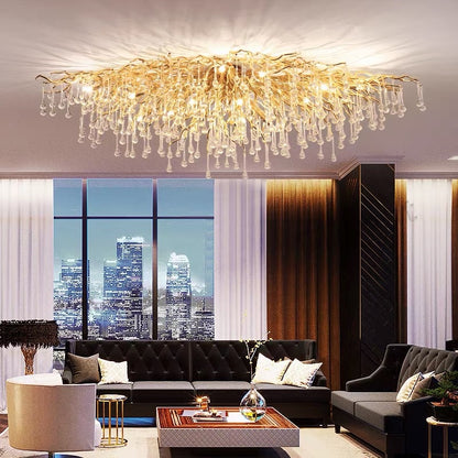 American Luxury Crystal Ceiling Chandelier Modern Lustre Living Dining Bedroom Hanging Lamp Hotel Hall Home Decor Pendant Lights