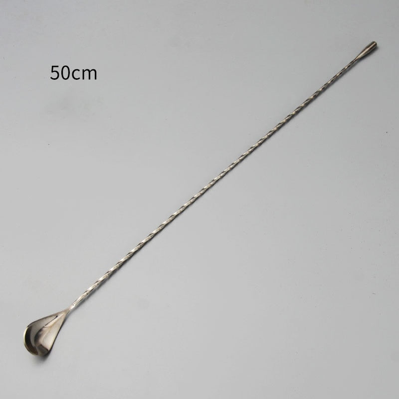 30/40/50cm Stainless Steel Stir Bar Spoon Mixing Ounces Cocktail Scoops Spiral Pattern Bartender Tools Teadrop Spoon Bar Tool