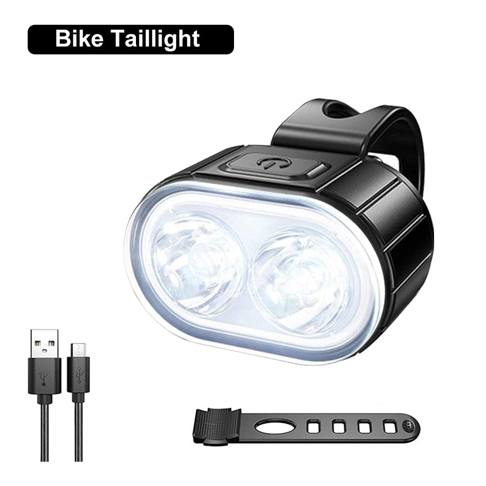 Cycling Bicycle Front Rear Light Set Bike USB Charge Headlight Light MTB Waterproof Taillight LED Lantern Bicycle Accessories