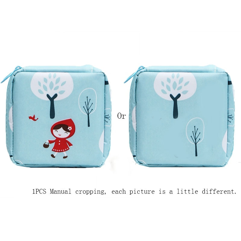 Girls Tampon Holder Organizer Women Napkin Cosmetic Bags Coin Purse Ladies Makeup Bag Tampon Storage Bags Sanitary Pad Pouch
