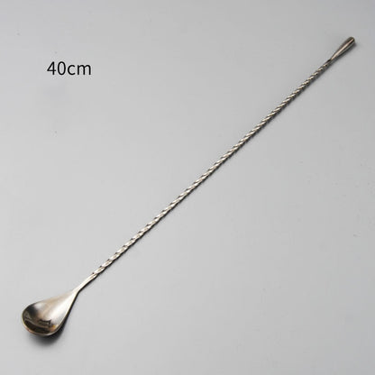 30/40/50cm Stainless Steel Stir Bar Spoon Mixing Ounces Cocktail Scoops Spiral Pattern Bartender Tools Teadrop Spoon Bar Tool