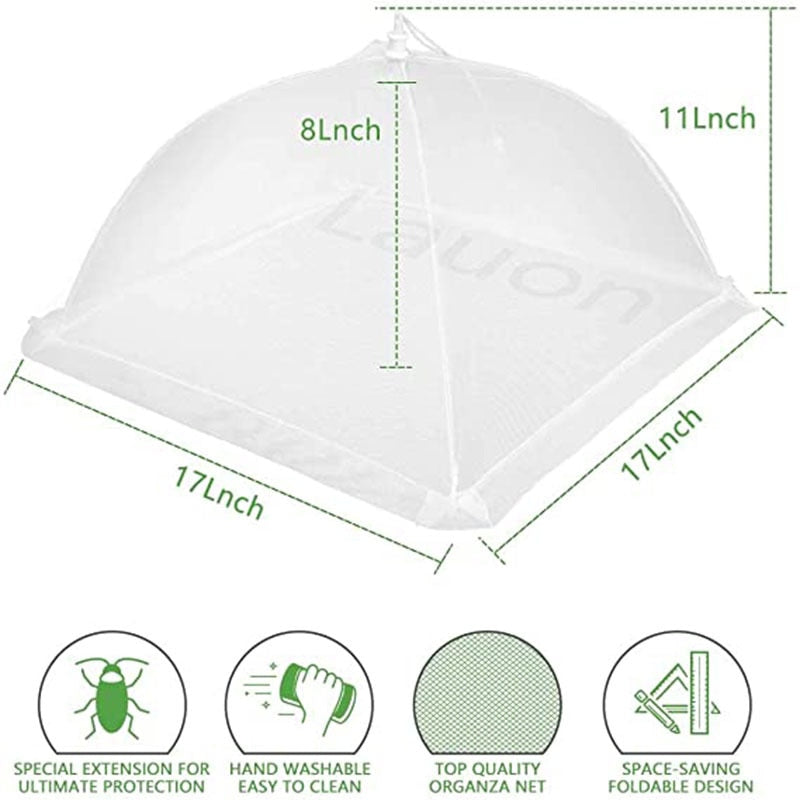 Foldable Food Mesh Cover Fly Anti Mosquito Pop-Up Food Cover Umbrella Meal Vegetable Fruit Breathable Cover Kitchen Accessories