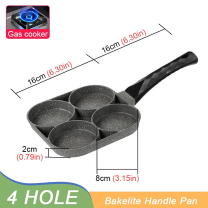 2/4-Hole Frying Pot Pan Thickened Omelet Pan Non-stick Egg Pancake Steak Pan Cooking Egg Ham Pans Breakfast Maker Cookware Pan