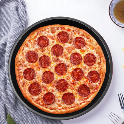 6/7/8/9/10 inch round pizza tray household shallow pizza baking tray mold Western food making tools