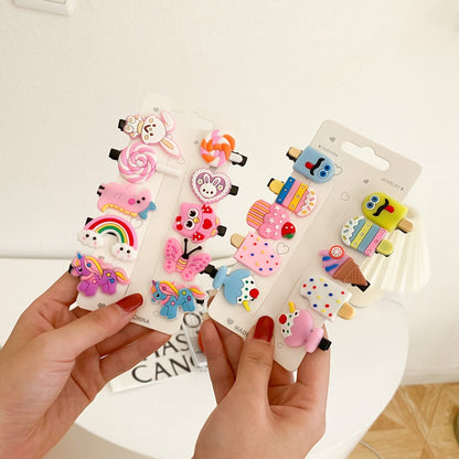 10PCS/Set New Cute Cartoon Unicorn Hair Clips for Girls Colorful Sweet Unicorn Hairpin Kids Barrette Hair Accessories for Girls