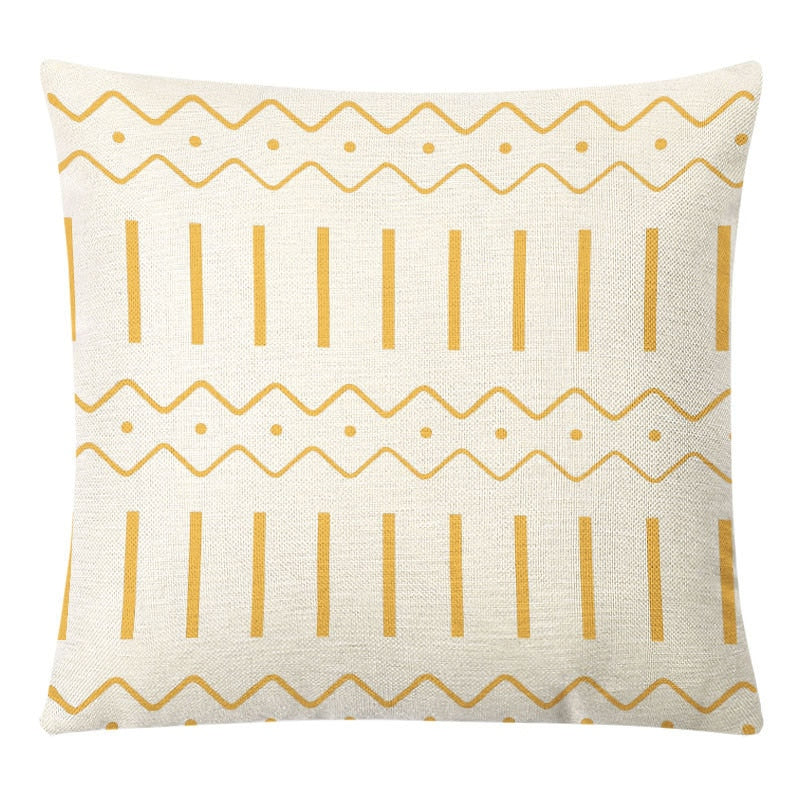 Geometric Cushion Yellow Modern Sofa Throw Pillow Cover Decorative Outdoor Linen Fabric Pillow Case for Couch Bed Car 45x45cm