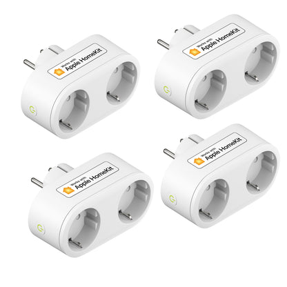Meross HomeKit 2 In 1 WiFi Smart Plug Dual Outlet EU Smart Socket Remote Voice Control Support Alexa Google Home SmartThings