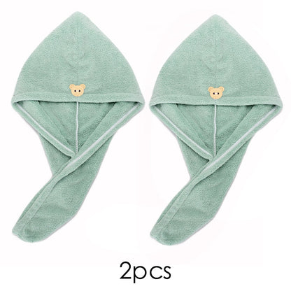 Quick-dry Hair Towel Women Hair Drying Hat Cap Hat Bath Hat Microfiber Solid Towel Cap Super Absorption Turban Hair Dry Cap