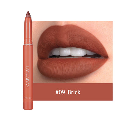 Matte Nude Lipstick Lip Liner 2 in 1 Long Wearing Waterproof Lip Ink Crayon Built-in Sharpener Professional Makeup for Women