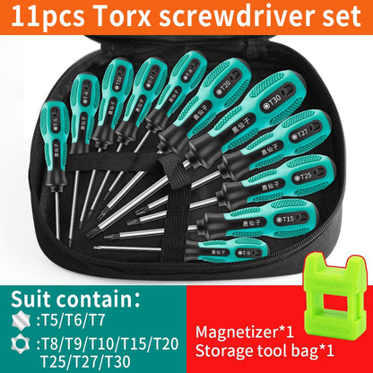 LUXIANZI Torx Screwdriver Set Hand Multi-tool Kit Magnetic Bit Insulated Handle Screw Driver Repair Tools For Home Manual