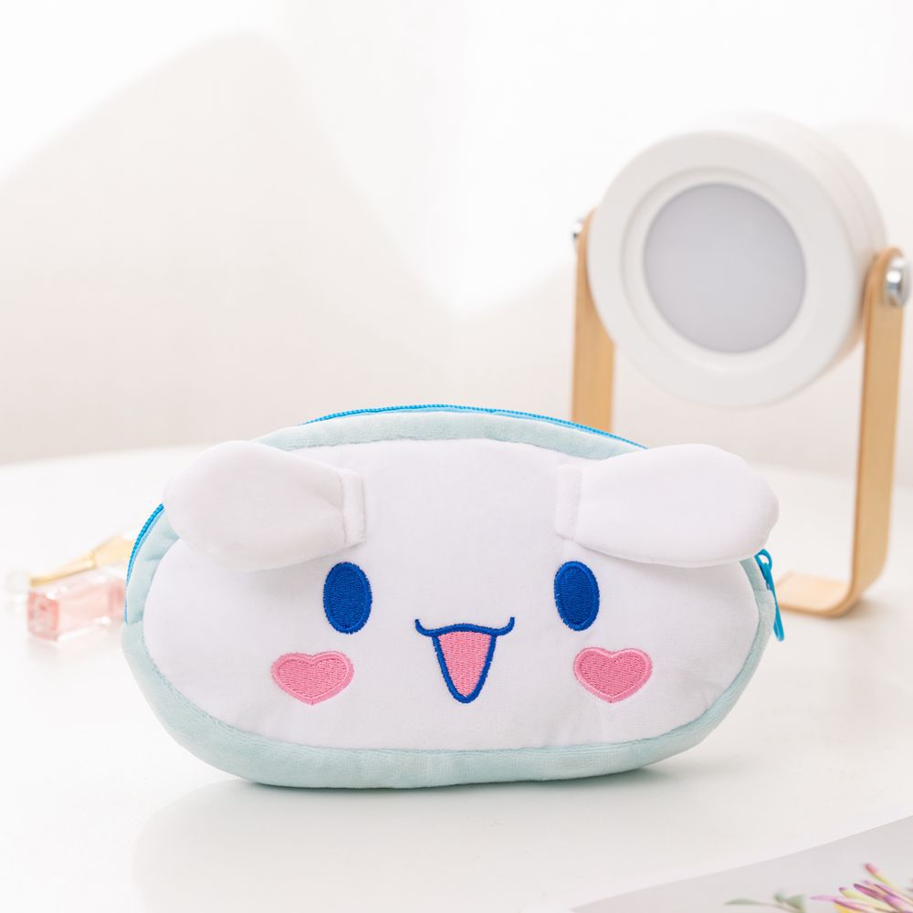 Sanrioed Hello Kitty Plush Pencil Case My Melody Cinnamoroll Purin Cartoon Storage Bag Large Capacity Makeup Bag Stationery Gift