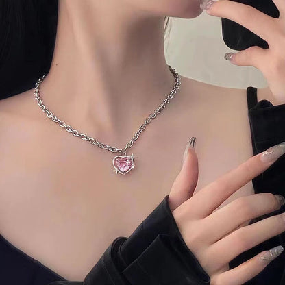 2022 New Popular Silver Colour Sparkling Clavicle Chain Choker Necklace For Women Fine Jewelry Wedding Party Gift