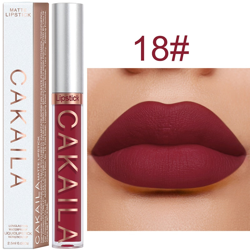 Sexy Long Lasting Velvet Matte Lip Gloss Liquid Lipstick Lip Makeup Women Beauty Red Nonstick Cup Waterproof Lip Gloss YZL2