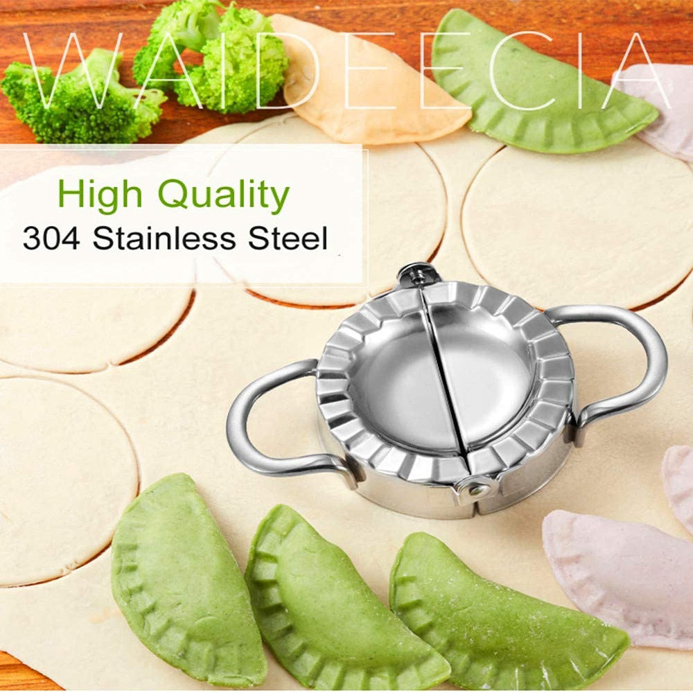 5pcs/Set Dumpling Mold Stainless Steel Chinese Shuijiao Maker Empanadas Metal Dough Pressing Tool Pastry Kitchen Accessories