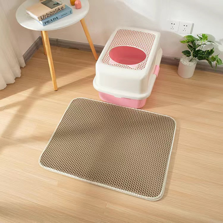 Waterproof EVA Double Layer Cat Litter Box Mat Non-slip Sand Cat Pad Washable Bed Mat Clean Pad Matunder The Cat Litter Box