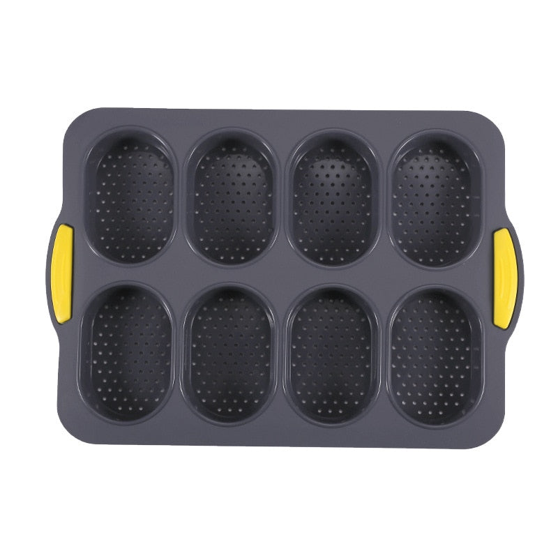 Mini baguette baking tray Bread baking mould Silicone non-stick bread baking tray Mould for baking French bread stick rolls 1PC