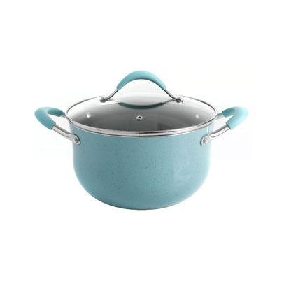 Kitchen Accessories Frontier Speckle 24-Piece Cookware Combo Set, Turquoise Kitchen Cookware Set