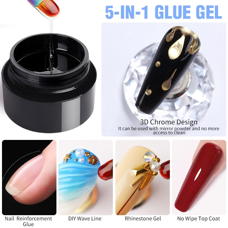 BORN PRETTY 5ml 2 In 1 Painting Gel Nail Art Black White Color Professional Nail Paint Color Gel Polish For Nail Art UV Gel