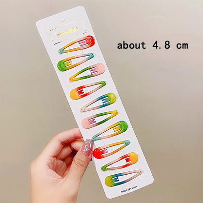 10/20/30/40 New Girls Cute Colorful Waterdrop Shape Hairpins Sweet Hair Clips Kids Barrettes Slid Clip Fashion Hair Accessories