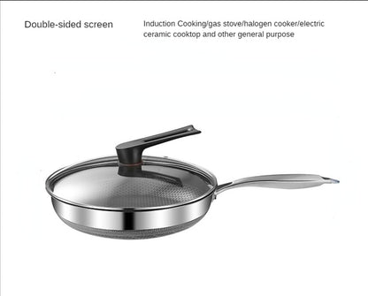 Frying Pan Stainless Steel Honeycomb Cooking Double Sided Non-stick Non-coated Full Screen Omelet Steak Pancake Cookware Kitchen