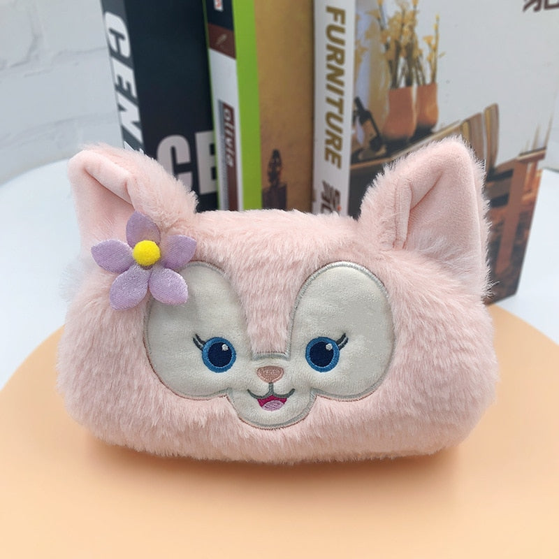 Sanrioed Hello Kitty Plush Pencil Case My Melody Cinnamoroll Purin Cartoon Storage Bag Large Capacity Makeup Bag Stationery Gift