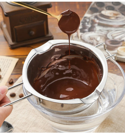 Stainless Steel Chocolate Melt Pot Butter Milt Melt Ting Bowl Long Grip Handle DIY Pastry Cooking Dessert Kitchen Cooking Tool