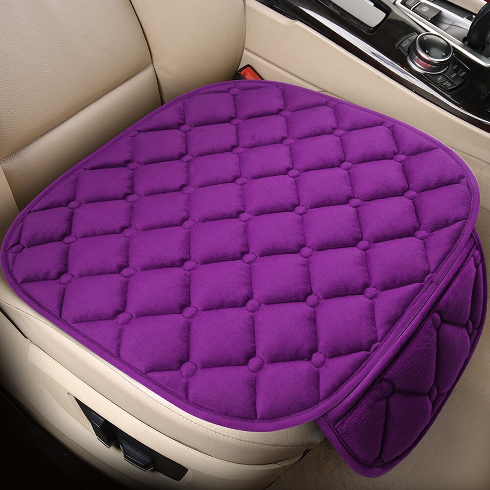 Car Seat Cover Front Rear Flocking Cloth Cushion Non Slip Winter Auto Protector Mat Pad Keep Warm Universal For Truck Suv
