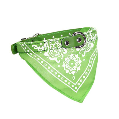 PU Cat Dog Collar with Bandanas for Small Medium Dogs Cats French Bulldog Corgi Puppy Kitten Accessories Low Price Pet Products