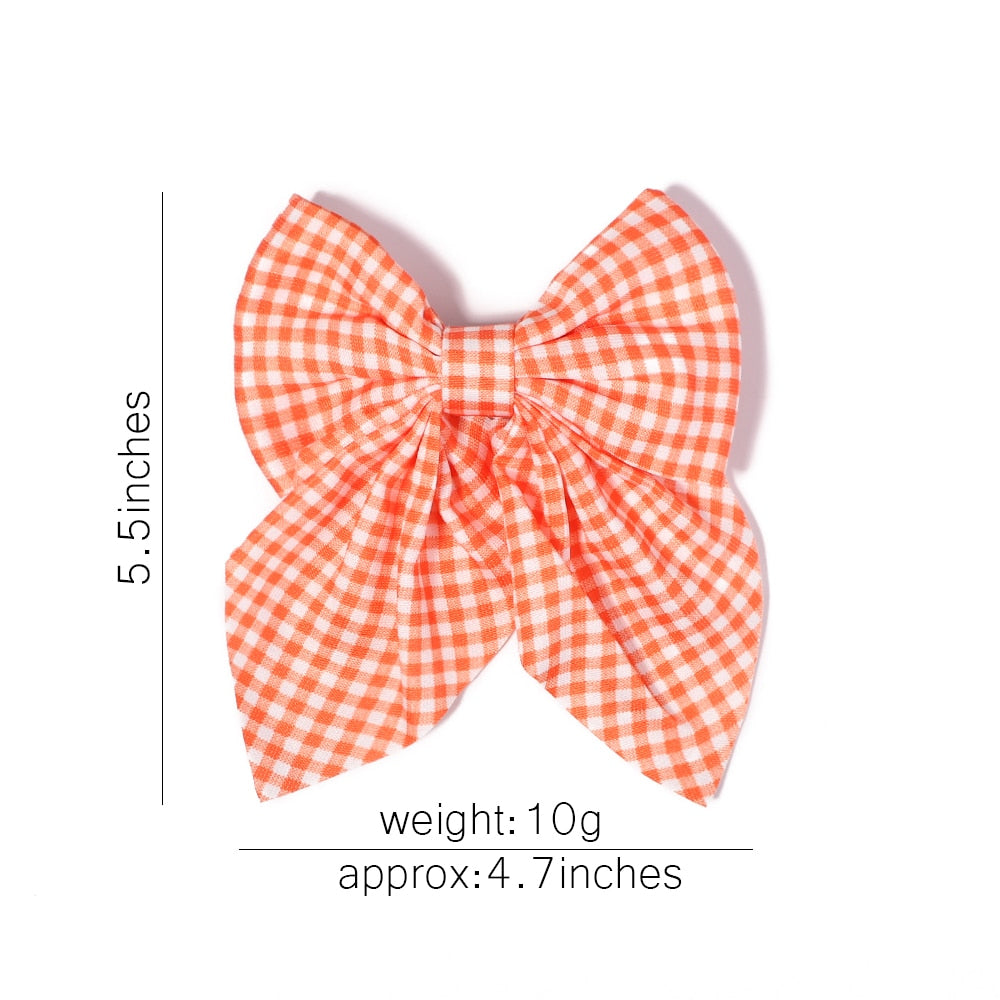 2Pcs/set Women Girls Sweet Solid Bowknot Hair Clips Print Bows Hairpins Ribbon Barrettes Duckbill Clip Headwear Hair Accessories