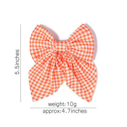 2Pcs/set Women Girls Sweet Solid Bowknot Hair Clips Print Bows Hairpins Ribbon Barrettes Duckbill Clip Headwear Hair Accessories