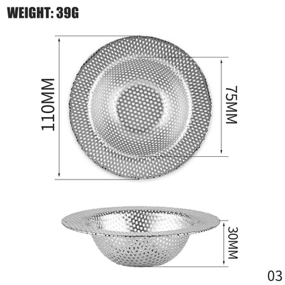 1PCS Kitchen Sink Filter Stainless Steel Mesh Sink Strainer Filter Bathroom Sink Strainer Drain Hole Filter Trap Waste Screen