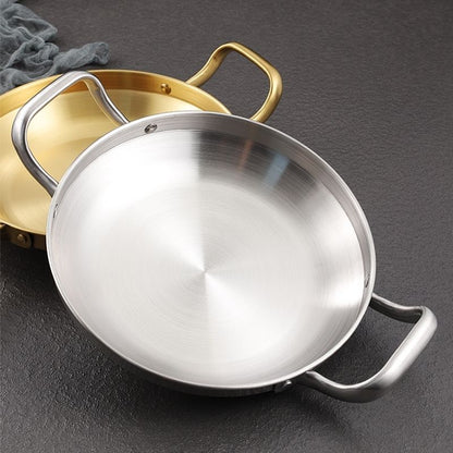 Stainless Steel Kitchen Pans Pots Cookware Sets Saucepan for Cooking Camping Home Utensil Dining Room Multifunctional Golden