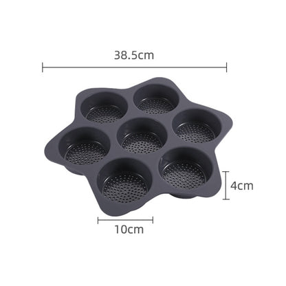 Silicone Hamburger Bun Mold 7 Cavity Loaf Pan Non Stick Baking Pannon-stick Pan Easy To Release Household Food Baking Tool