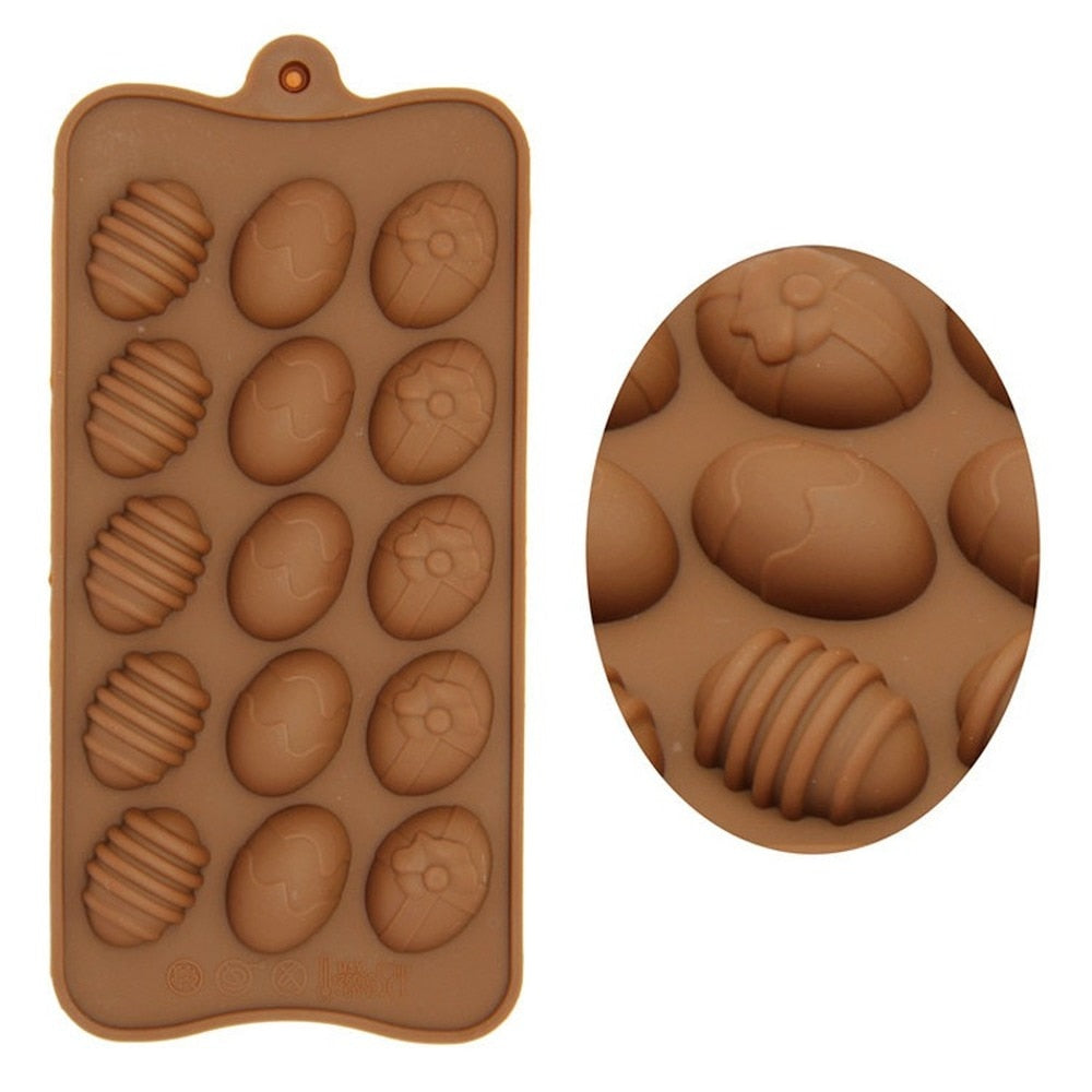 15 Holes Easter Eggs Cake Molds Silicone Chocolate Molds Bakeware Baking Dish High Temperature Kitchen Cake Accessories